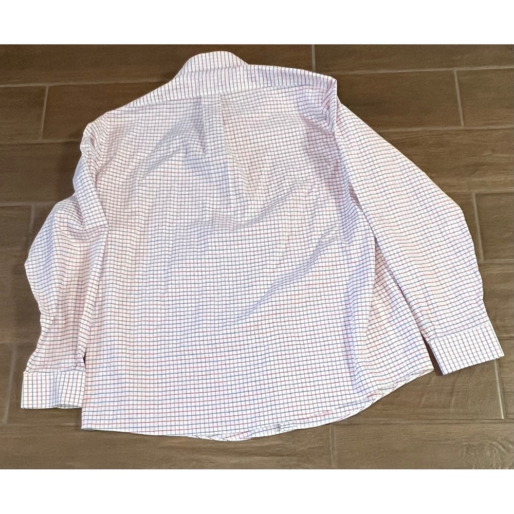 Brooks Brothers Regent Fit Non-Iron Stretch Shirt XL Red Blue Tattersall Check - Picture 5 of 6